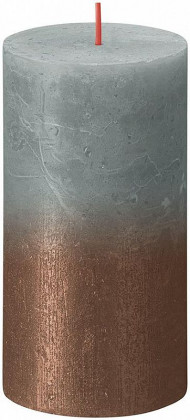 Svíčka válec bolsius Rustic Sunset Eucalyptus Green+Copper, 68x130mm