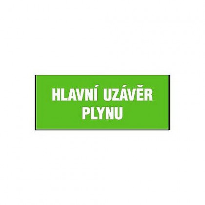 Tabulka - Hlavní uzávěr plynu (samolepka 210x87 mm)