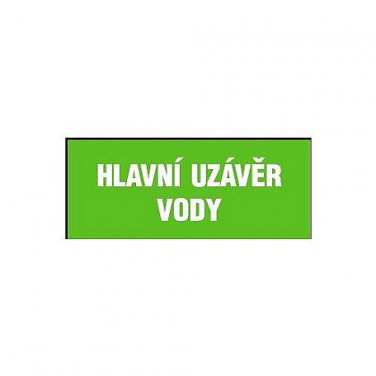 Tabulka - Hlavní uzávěr vody (samolepka 210x87 mm)