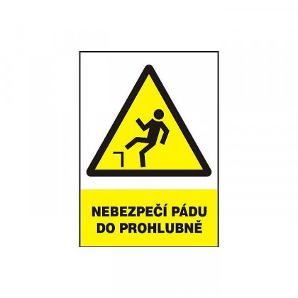 Tabulka - Nebezpečí pádu do prohlubně (plastová tabulka formátu 210x297 mm)