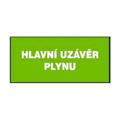 Tabulka plastová | Hlavní uzávěr plynu