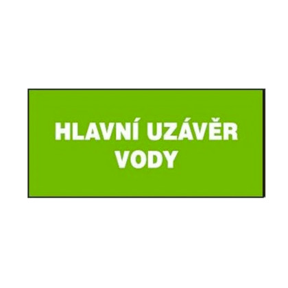 Tabulka plastová | Hlavní uzávěr vody