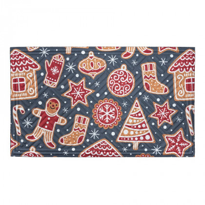 Textilní gumová čistící vnitřní vstupní rohož FLOMA Cookie Mania - 45 x 75 x 1,1 cm