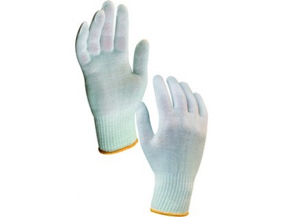 Textilní rukavice KASA, bílé, vel. 08