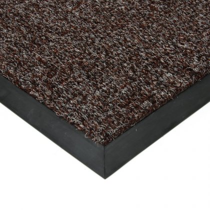 Tmavě hnědá textilní zátěžová čistící rohož Catrine - 100 x 100 x 1,35 cm