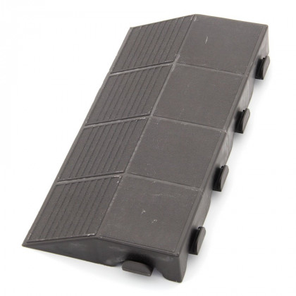 Tmavě hnědý plastový nájezd "samec" pro terasovou dlažbu Linea Combi - 40 x 20,5 x 4,8 cm