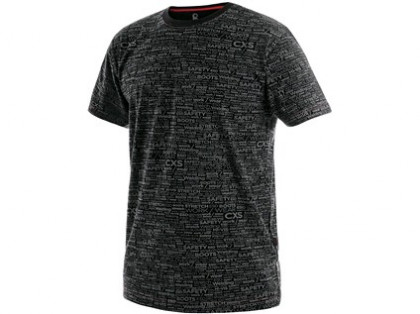 Tričko CXS DARREN, krátký rukáv, potisk CXS logo, černé, vel. 4XL