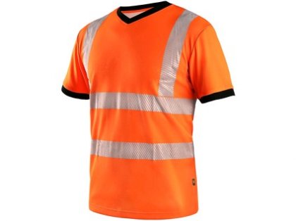 Tričko CXS RIPON, výstražné, pánské, oranžovo - černé, vel. 3XL