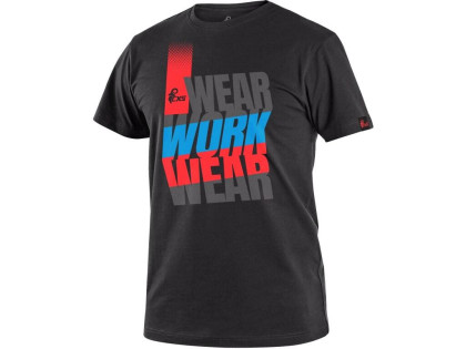 Tričko CXS WORKWEAR, krátký rukáv, černo-modro-červené