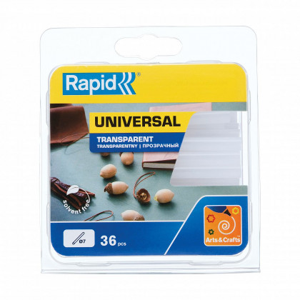 Tyčinky lepící Rapid pr. 7x90mm, univerzální transparentní, 36ks, blistr