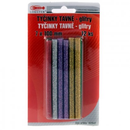 Tyčinky tavné 7x100mm 12 ks s glitry