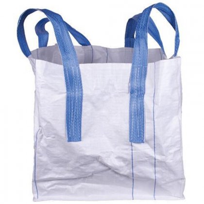 Vak BigBag 70x70x70 cm, PP, 4 uši, bílý, rovné dno, max. 800 kg