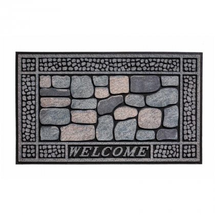 Venkovní vstupní čistící rohož Residence, Stones Welcome, FLOMA - délka 45 cm, šířka 75 cm a výška 0,9 cm