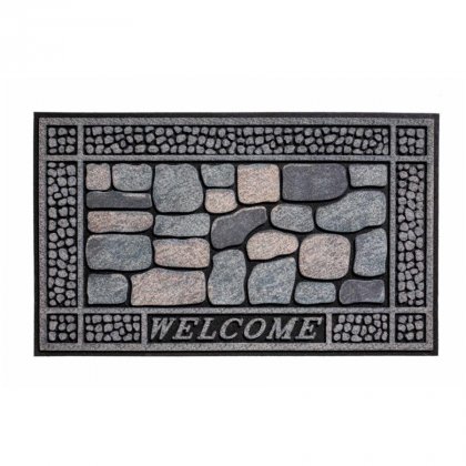 Venkovní vstupní čistící rohož Residence, Stones Welcome, FLOMA - délka 45 cm, šířka 75 cm a výška 0,9 cm