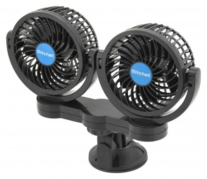 Ventilátor MITCHELL DUO 2x108mm 12V na přísavku