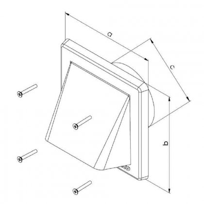 Větrací mřížka gravitační s klapkou 175x175 GK/125 bílá