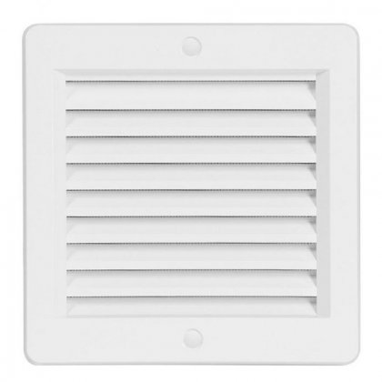 Větrací mřížka s rámečkem a síťovinou - VM 150x150 B bílá