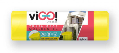 viGO! Pytle do odpadkových košů LD 120l/8 ks PLAST - žluté