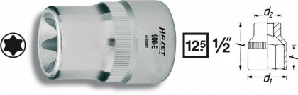 Vnitřní nástrčný klíč 1/2" TORX® E12 HAZET 900-E12 - HA043019