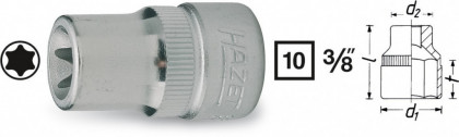 Vnitřní nástrčný klíč 3/8" TORX® E8 HAZET 880-E8 - HA039319