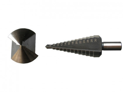 Vrták stupňovitý 10-20mm x 1mm HSS-G (přímá drážka)
