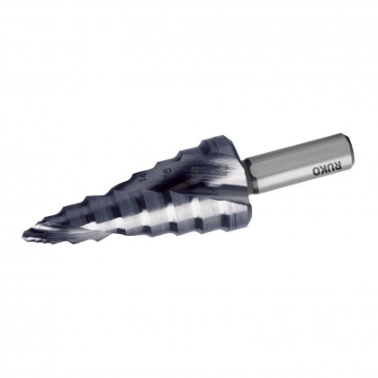 Vrták stupňovitý s břitem FLOWSTEP, povlak RUnaTEC HSS | 8-30 mm, 12 stupňů