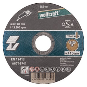 WOLFCRAFT - Kotouč řezací na kov, extra tenký 115x1mm