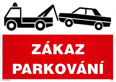 Zákaz parkování - odtah 210x297mm - samolepka