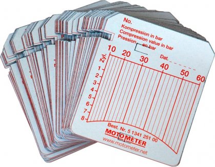 Zapisovací štítky 10-60 bar pro registrační kompresiometr MotoMeter Diesel