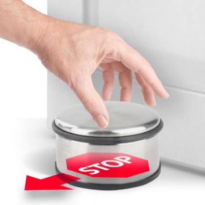 Zarážka dveřní, Ø 110 x 60 mm, 1,1 kg, nerez design