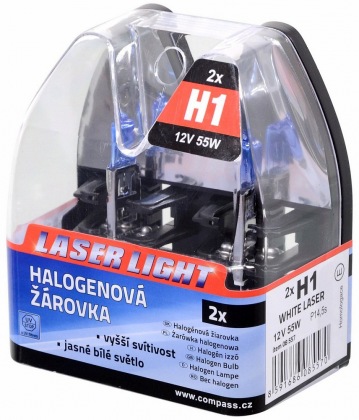 Žárovka 12V  H1  55W P14,5s WHITE LASER  2ks