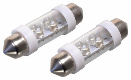 Žárovka 4LED 12V  suf. SV8.5 38mm bílá  2ks