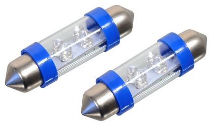 Žárovka 4LED 12V  suf. SV8.5 38mm modrá  2ks