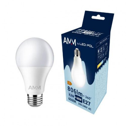 Žárovka AMM-E27-A60-8,5W-CW