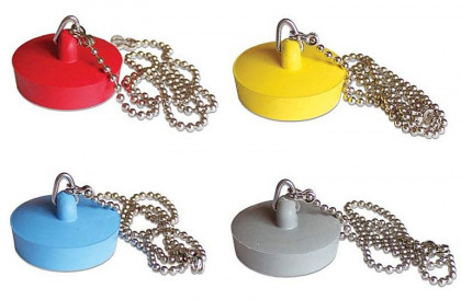 Zátka barevná 3/2" průměr 43mm - dřezová se řetízkem