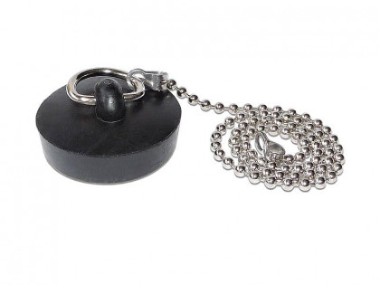 Zátka černá 5/4" průměr 39mm - umyvadlová se řetízkem