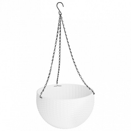 Závěsný květináč GDA Modern 835, visací s řetízkem 26x16cm, bílý
