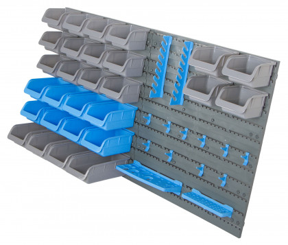 Závěsný organizér na šroubky s 44 ks plastových boxů - MSBRWK4400