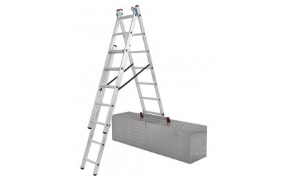 žebřík trojdílný KRAUSE 3x8 s úpravou na schody 225/320/450 cm