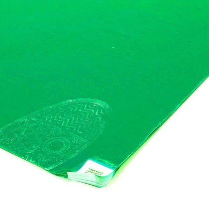 Zelená lepící dezinfekční dekontaminační rohož FLOMA - 150 x 115 cm - 60 listů