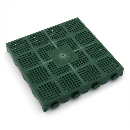 Zelená plastová děrovaná terasová dlaždice Linea Combi - 40 x 40 x 4,8 cm