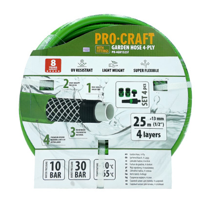 Zelená zahradní hadice Procraft PR-4GH1325F | PR-4GH1325F