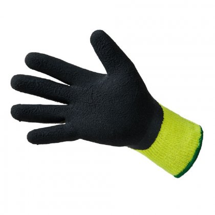 Zimní povrstvené rukavice ROXY winter černo-žluté, v. 08"