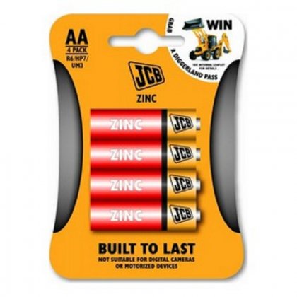 Zinko-chloridová baterie JCB R06 / AA, blistr 4ks