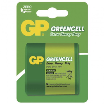 Zinkochloridová baterie GP Greencell 4,5V, blistr