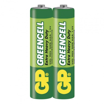 Zinkochloridová baterie GP Greencell R03(AAA) fólie