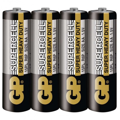 Zinkouhlíková baterie GP Supercell R6 (AA) fólie