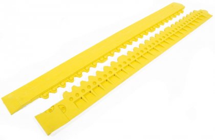 Žlutá gumová náběhová hrana "samec" pro rohože Fatigue - 100 x 7,5 cm
