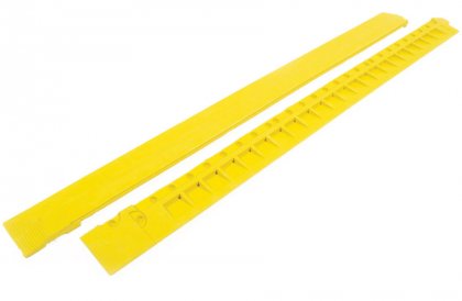 Žlutá gumová náběhová hrana "samice" pro rohože Fatigue - 100 x 7,5 cm