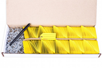 Žluté Exclusive plastové visačky na klíče se závěsným kroužkem 500ks - 434080099